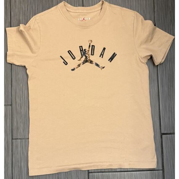 Jordan Tops - Jordan Men’s Flight MVP Crew Neck Short Sleeve Beige Size Medium FB7365-200